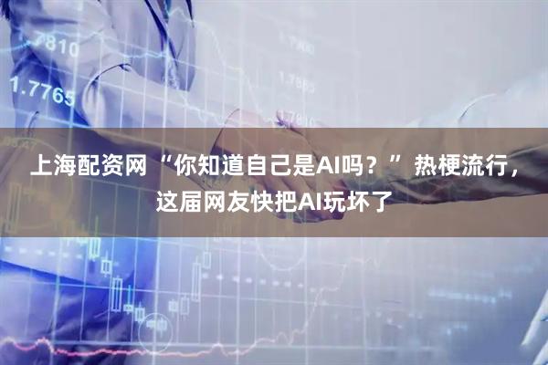 上海配资网 “你知道自己是AI吗？” 热梗流行，这届网友快把AI玩坏了
